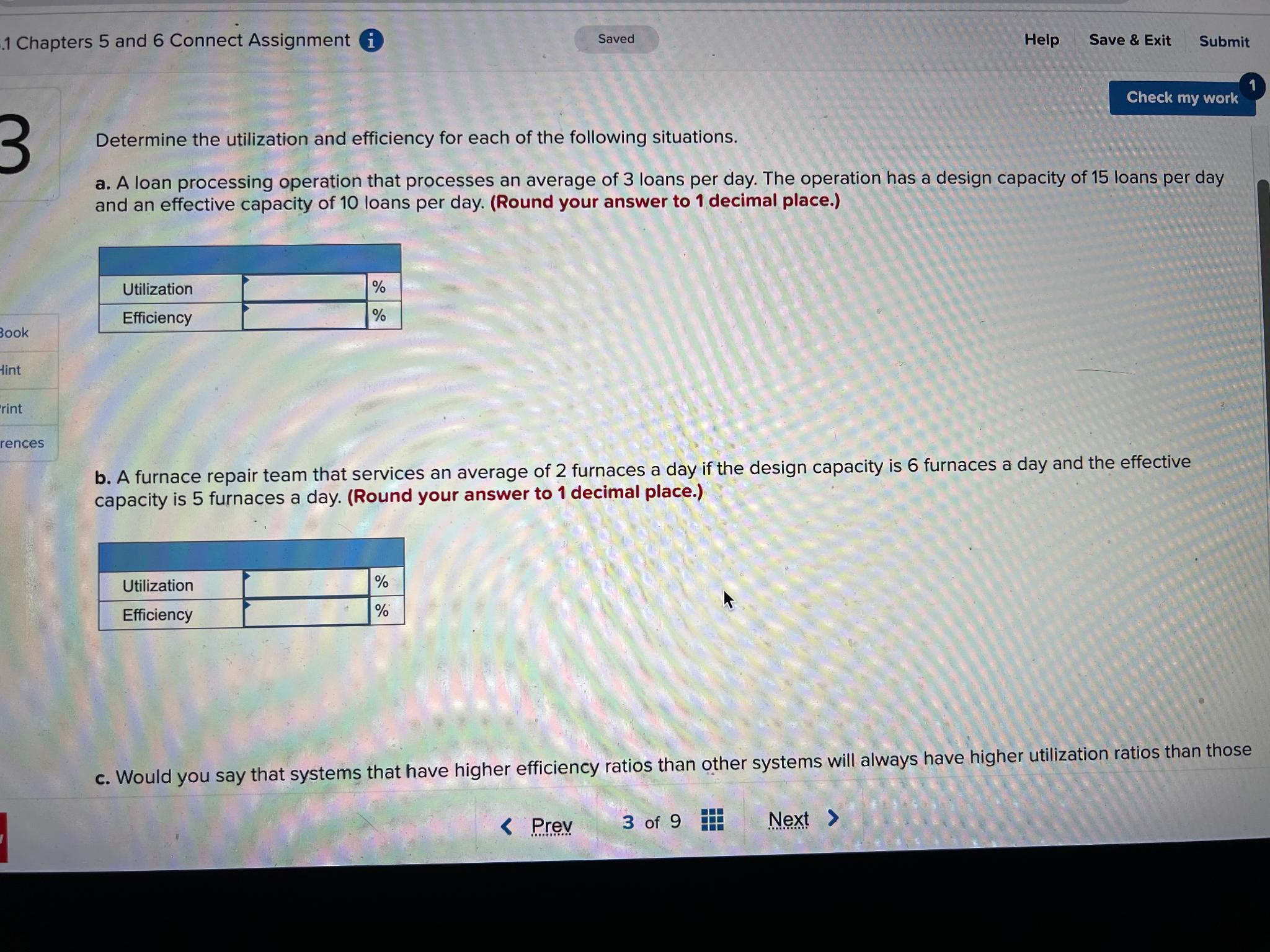  1 Chapters 5 and 6 Connect Assignment (i) Help Save &