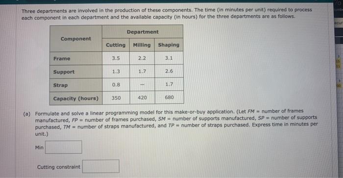 computer package is needed. Frandec Company manufactures, assembles, and rebulids material-handling equipment