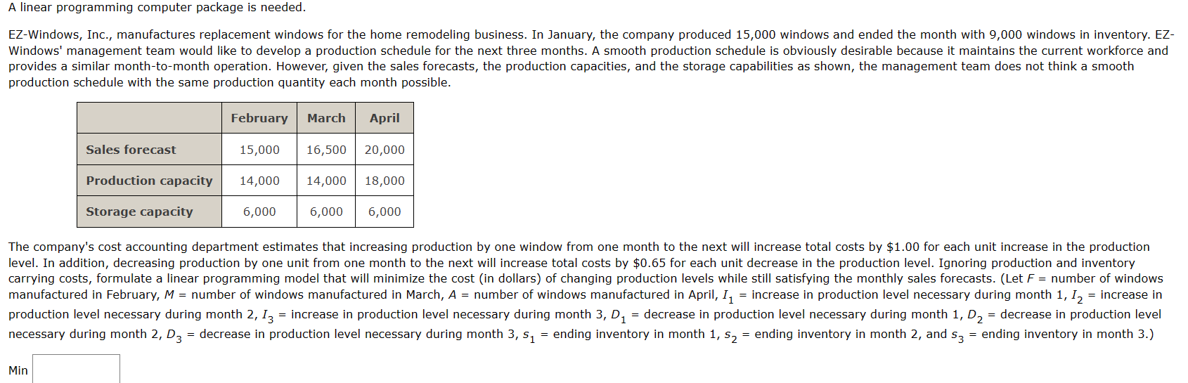 Chapter 4 hw 2 Q4 answer all blanks production schedule with the