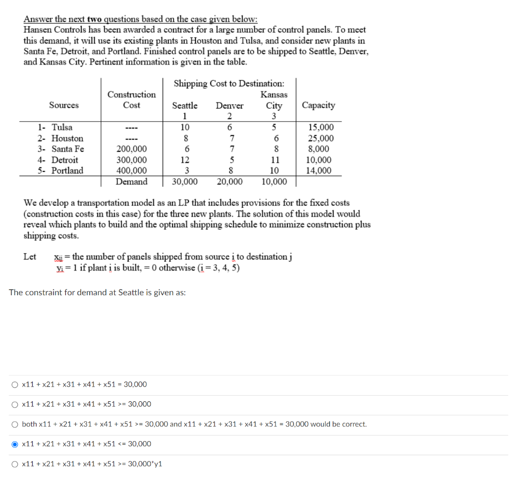  Answer the next two questions based on the case given below: