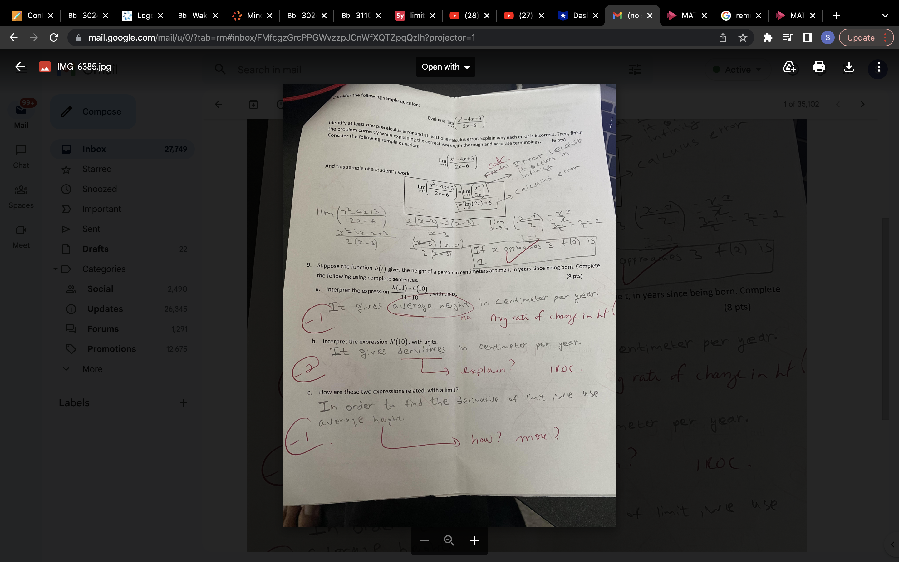 please solve question 9: Con X Bb 302 X Log X Bb