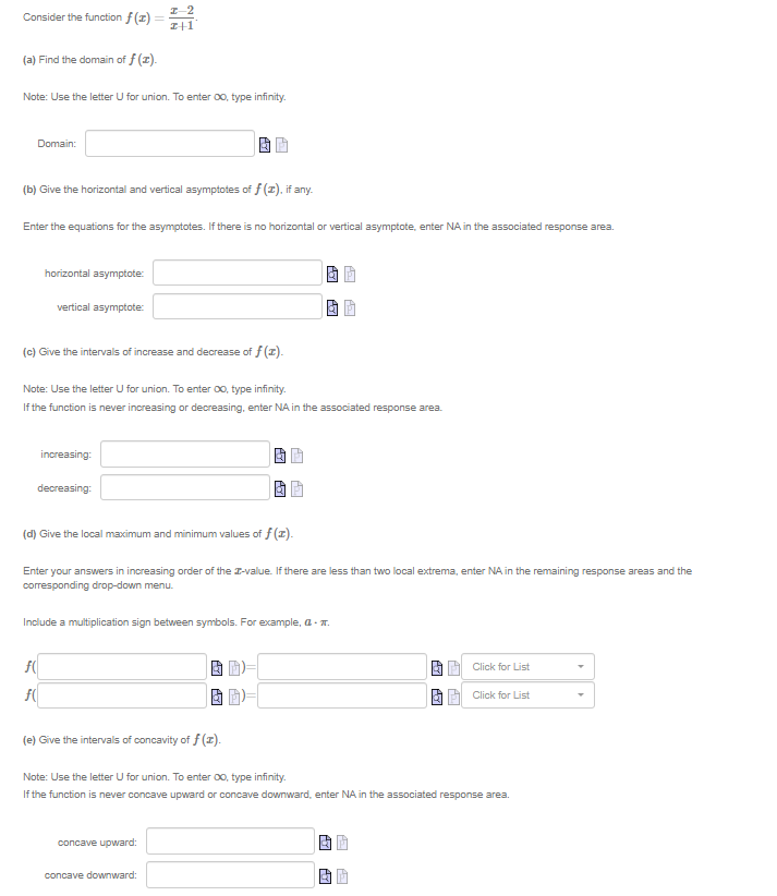  Consider the function f () = 1 2 (a) Find the