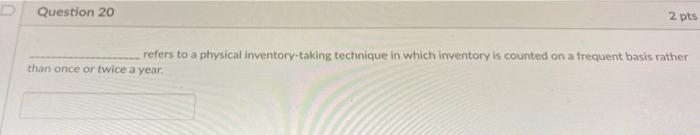  refers to a physical inventory-taking technique in which inventory is counted