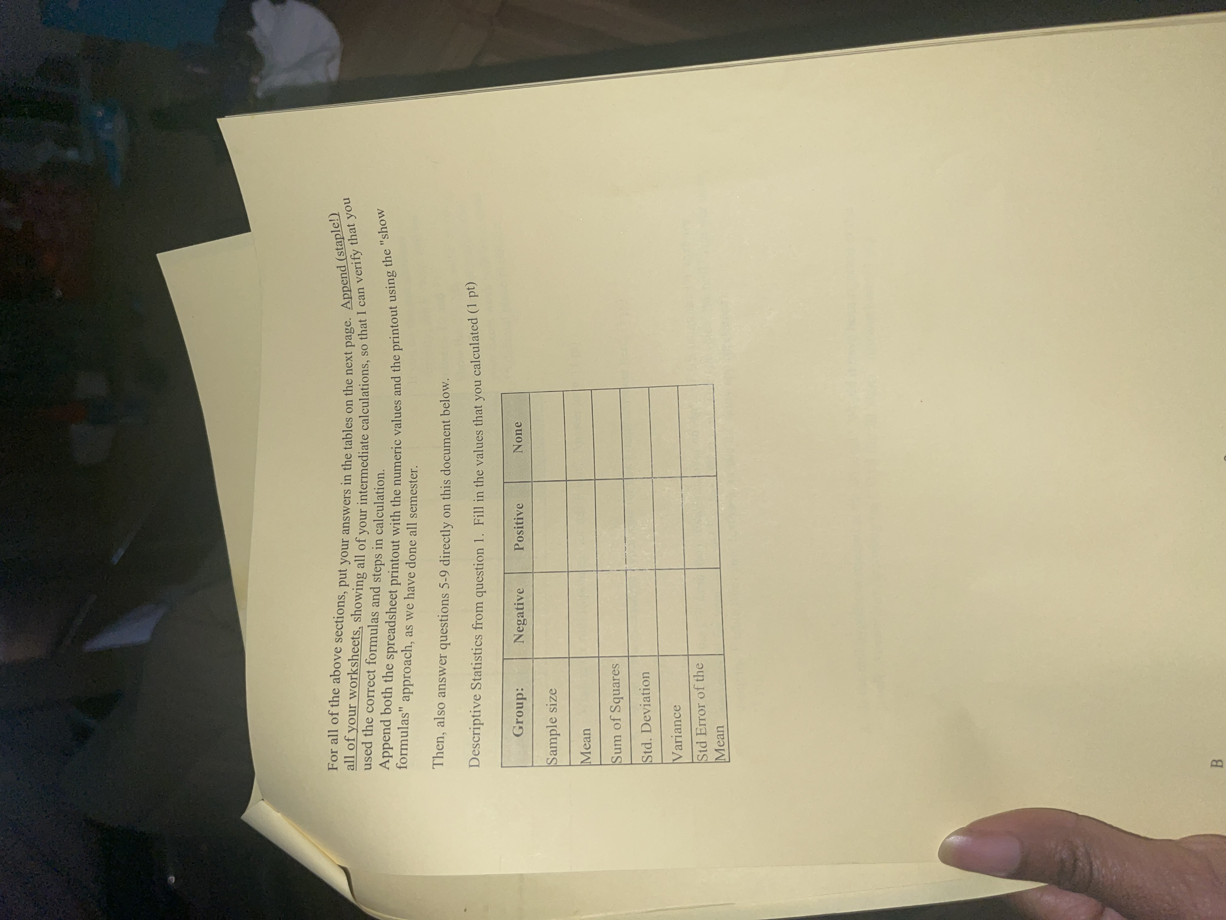 place precision. 5. What is the null hypothesis for this F-test? Answer