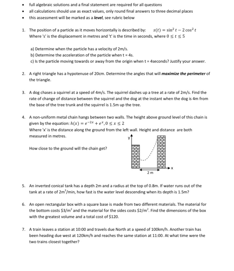 Grade 12 math sheet please help solving it full algebraic solutions and