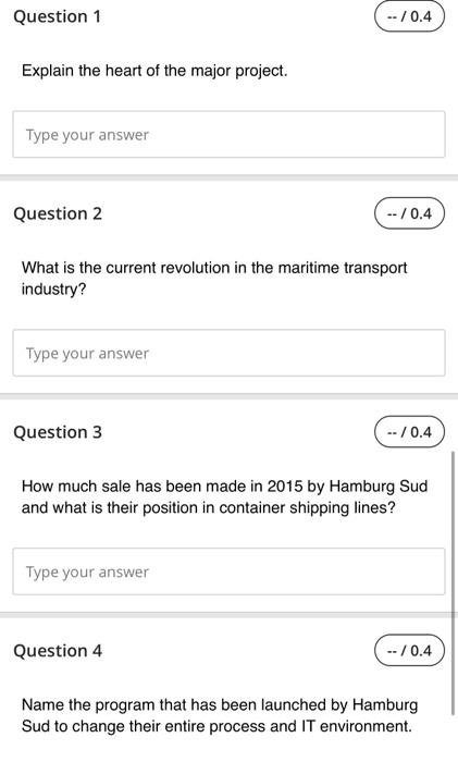 changes in the transport sector, the Hamburg Sd Group has standardized its