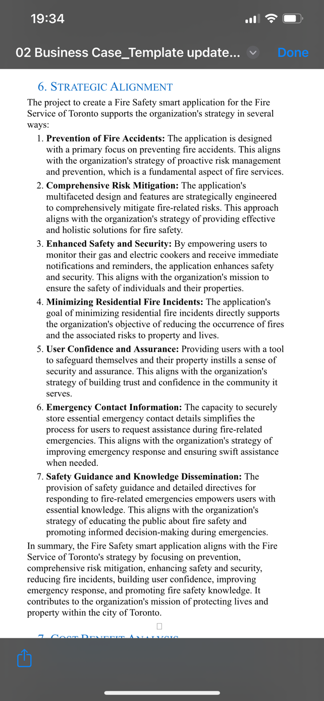 the Fire Safety application for the Fire Service of Toronto would require