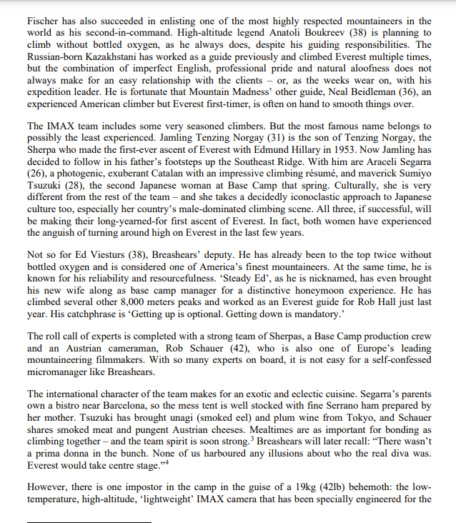 judgments Prologue On May 10, 1996, a blizzard hit the summit of