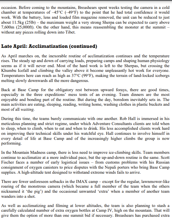 Mount Everest. On the southeast route alone, five climbers perished in the