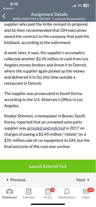 place at GM? 5. What major federal legislation did Brian So violate?