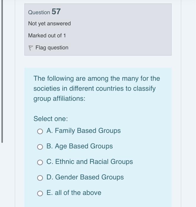 because of an inability to accept or adjust to foreign behaviors Question