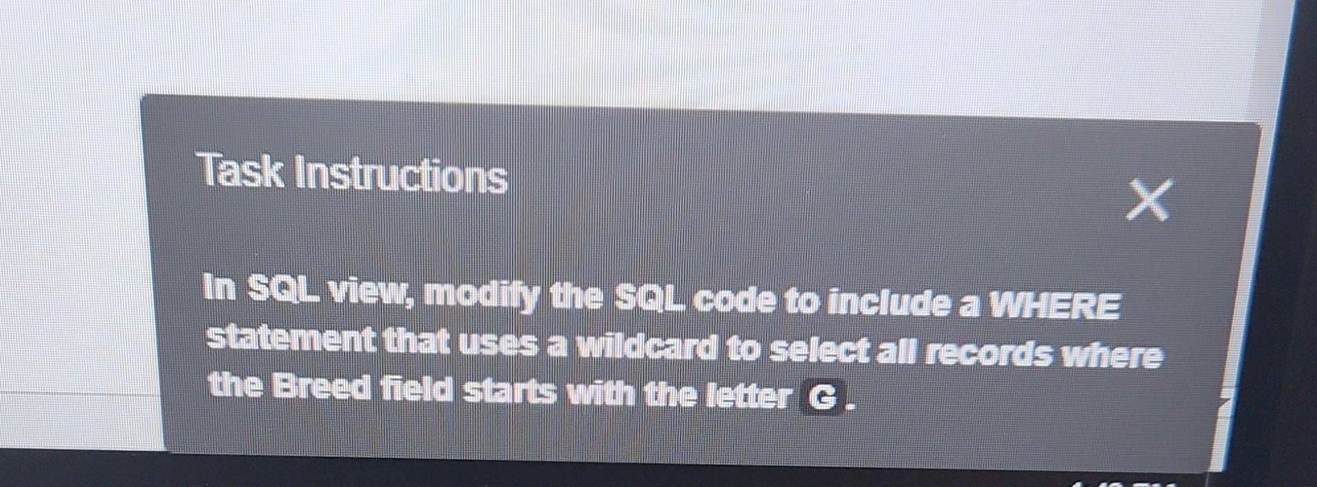 Task Instructions In SeL view, modily the SeL code to include