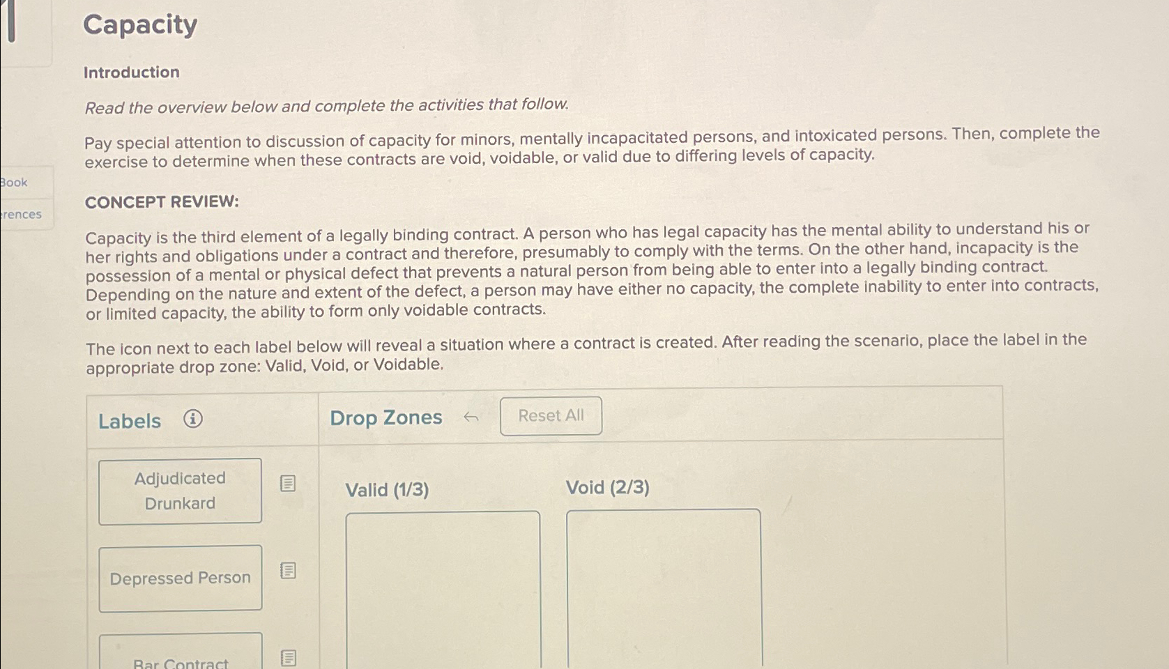  Capacity Introduction Read the overview below and complete the activities that