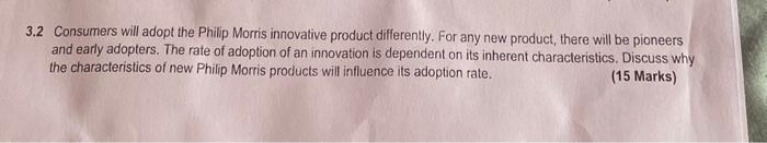please add references to your answer 3.2 Consumers will adopt the Philip