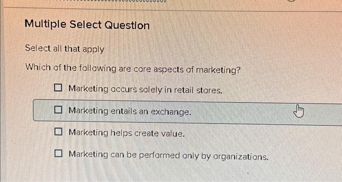  Multiple Select Question Select all that apply Which of the following