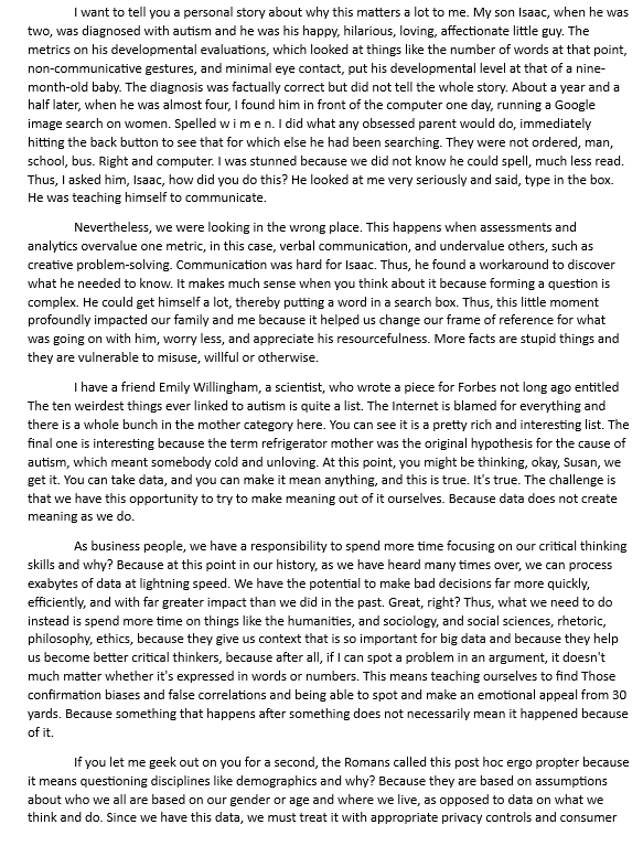 Keep your summary up to five sentences. Susan Etlinger: What do we