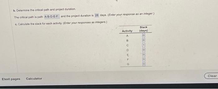 part b is correct i just need help with part c. calculating