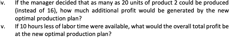 profit from a production plan, where x1 denotes the quantity of product