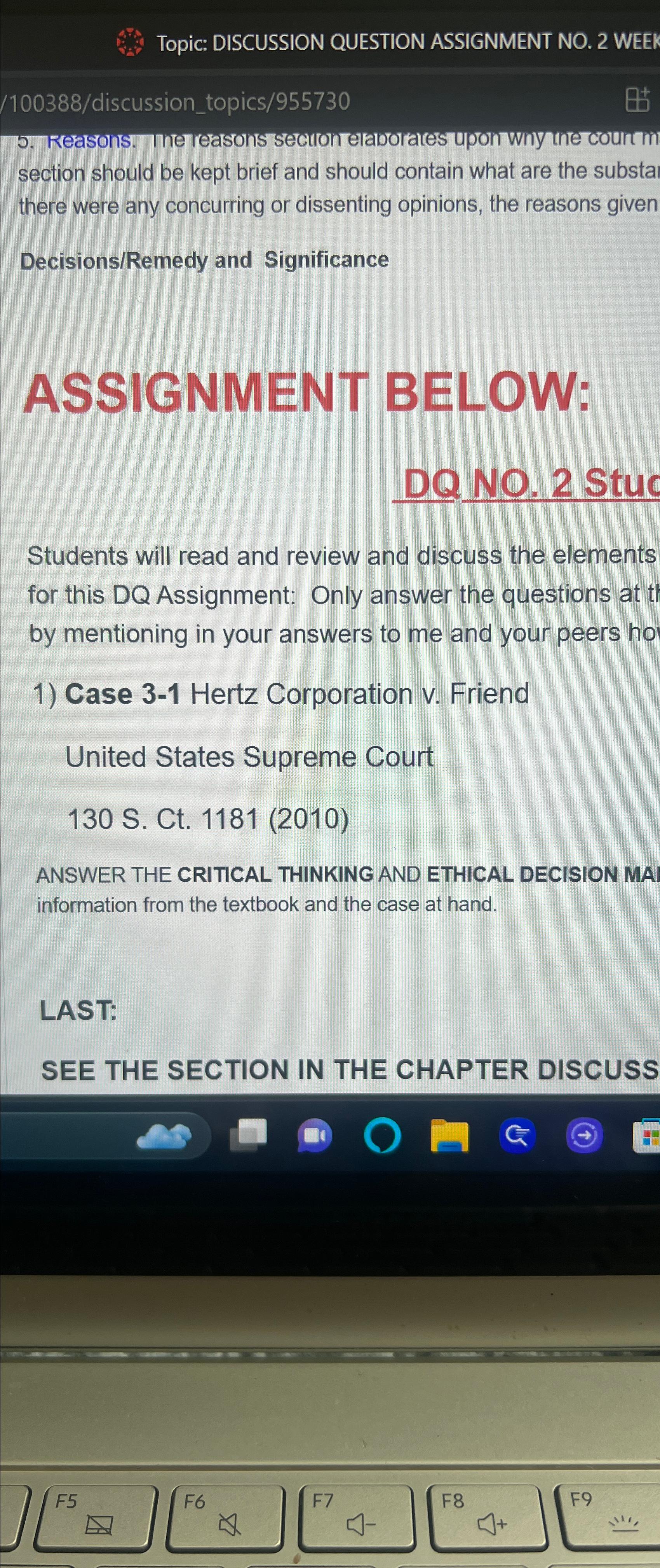  Topic: DISCUSSION QUESTION ASSIGNMENT NO.2 WEEI /100388/discussion_topics/955730 5. Reasonis. I ne