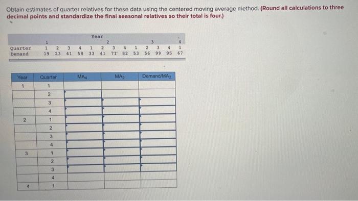 in Period 1 as your starting forecast in Period 2 . (Round