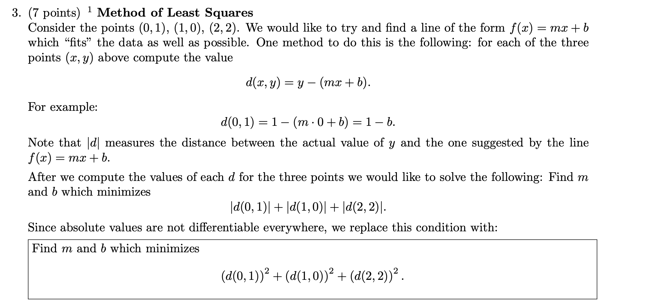 (7 points) We want to find the absolute maximum value of f(x,