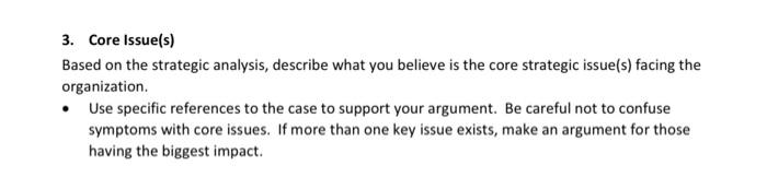 Issues about the Tax 3. Core Issue(s) Based on the strategic