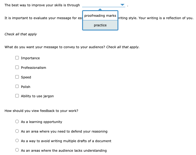 comprehend. Strategic use of white space improves document readability. Which of these