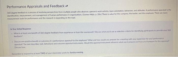 Performance Appraisals and Feedback Performance Appraisals and Feedback t mearurement tooks for