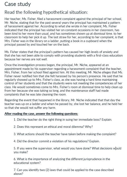 Can you help reading he following case and answer the questions at