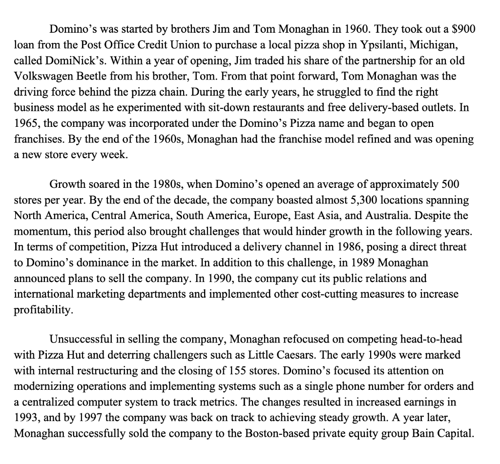  1. Explain in detail the technology-enabled processes and platforms that Dominos