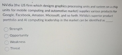  NVidia (the US firm which designs graphics processing units and system