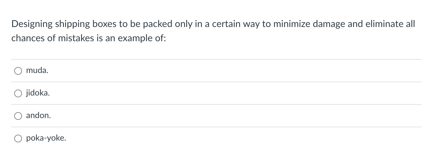  Designing shipping boxes to be packed only in a certain way