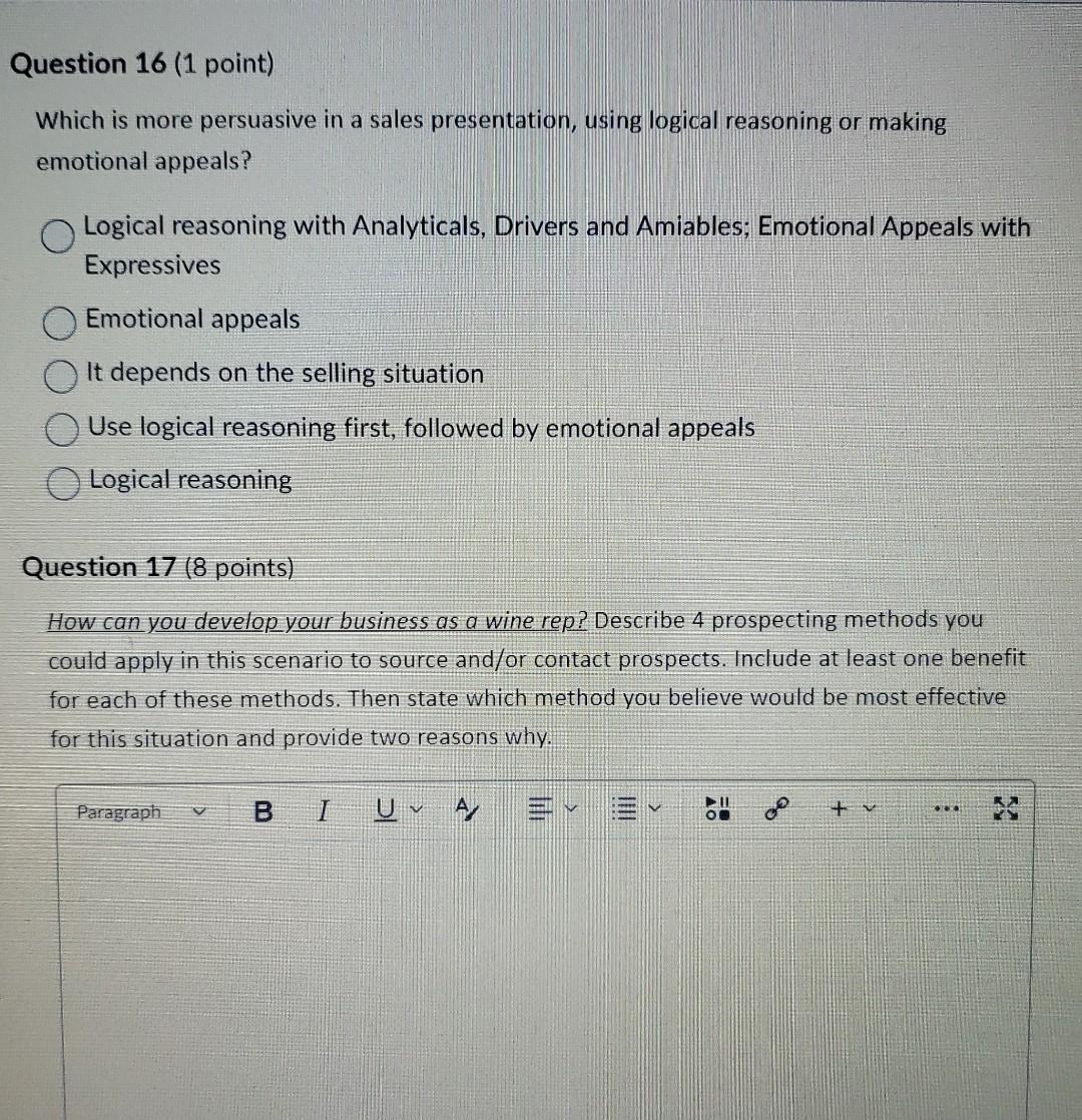  Which is more persuasive in a sales presentation, using logical reasoning
