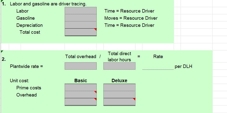 please help me fill all the answer boxes Problem 5-55 Production-Based Costing