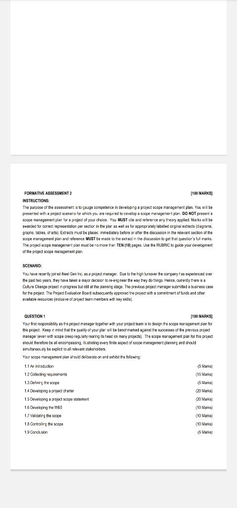 Please provide reference list and citation FORMATIVE ASSESSMENT 2 [100 MARKS] INSTRUCTIONS: