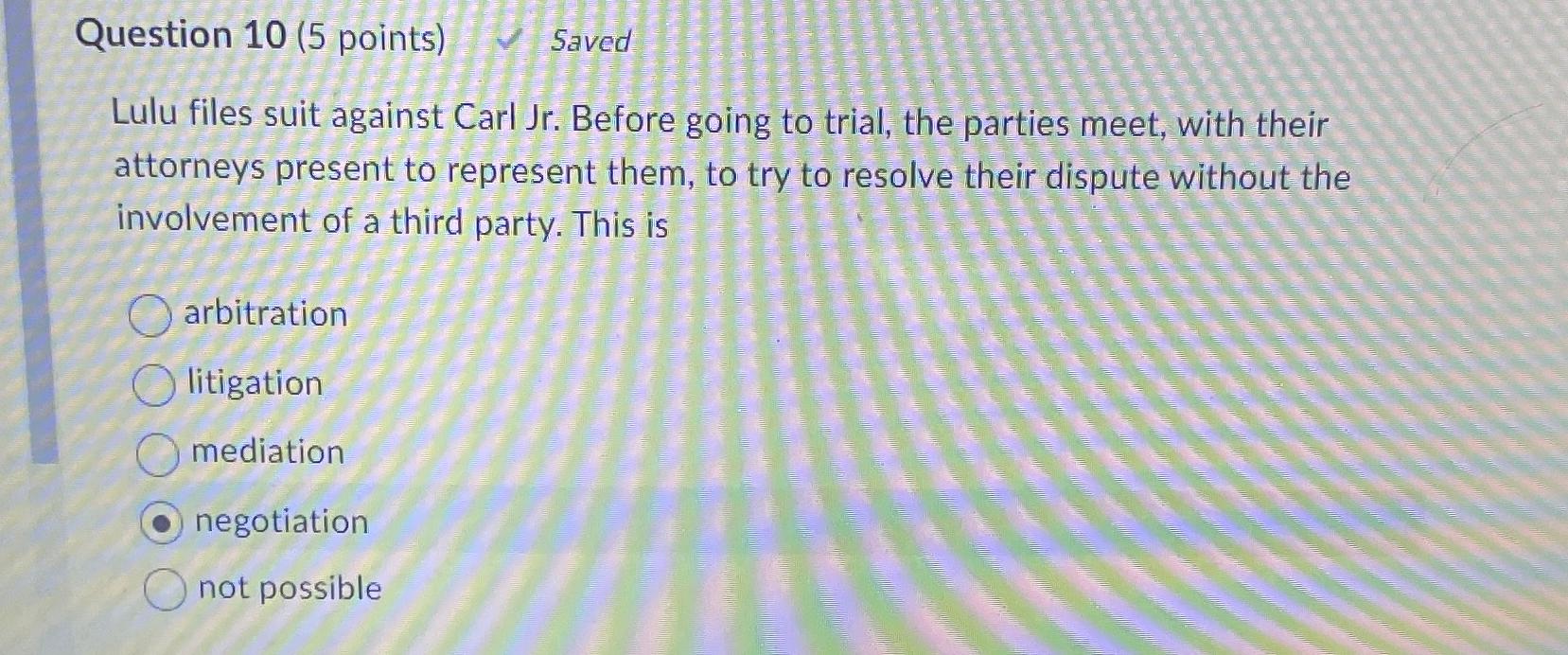  Question 10(5 points) Saved Lulu files suit against Carl Jr. Before