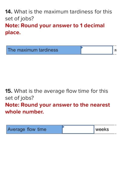 rule. 12. What would be the lateness of job B? 13. What