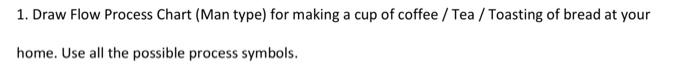  1. Draw Flow Process Chart (Man type) for making a cup
