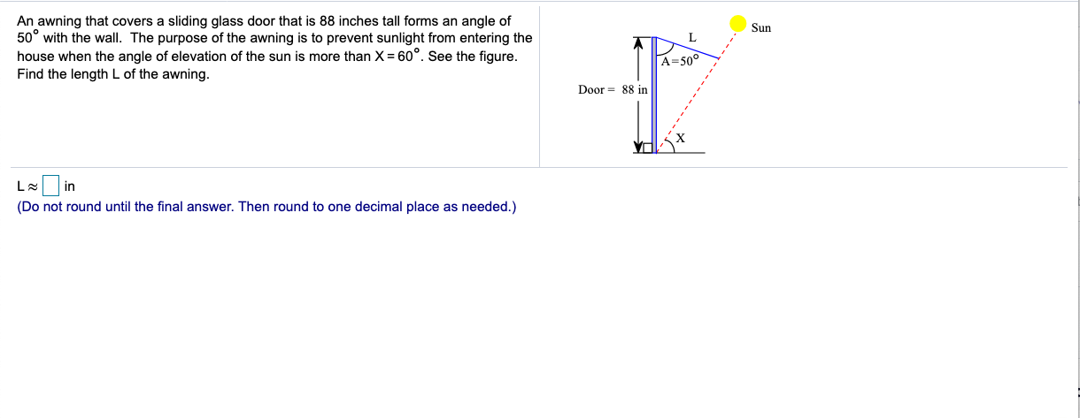 hello i would like some help with this question please. An awning