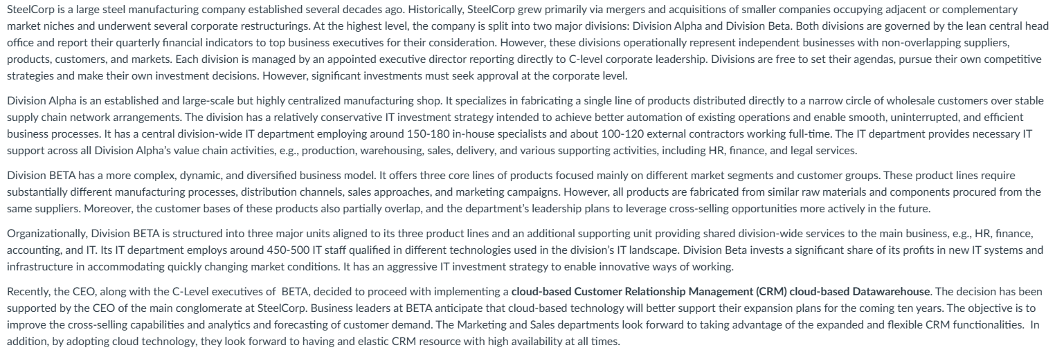 Apply CSVLOD or TOGAF Framework to develop the architecture. strategies and make