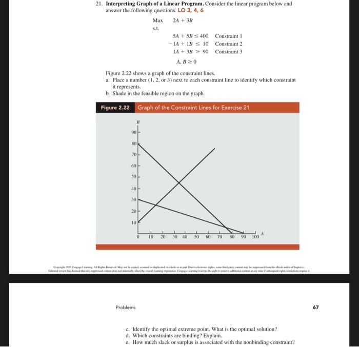 solve Question 21 a, b and c 21. Interpreting Graph of a