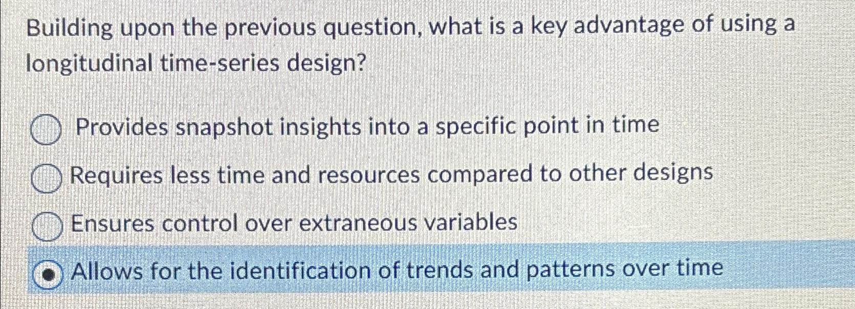  Building upon the previous question, what is a key advantage of