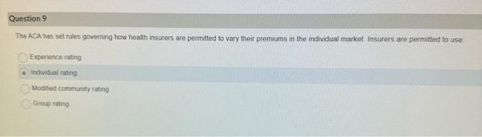 i need help with the question The ACA has set tules governing