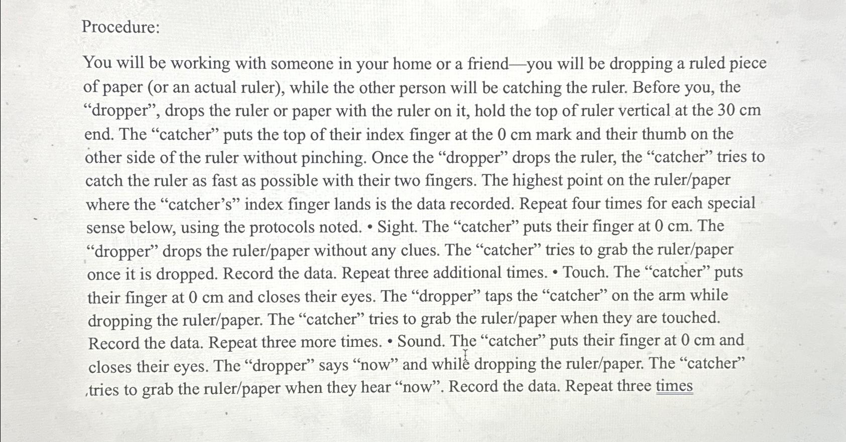  Create a problem statement and hypothesis for the procedure pictured below.