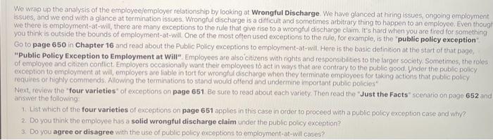 HUMAN RESOURCESHELP WITH PROBLEM Wo wrap up the analysis of the employee/employer