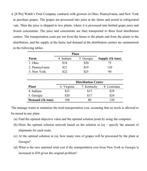 Operations Management For a) please use solver and show steps. Thank