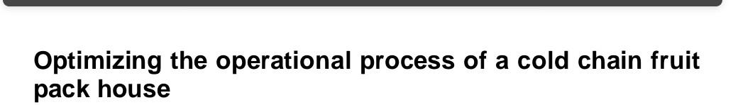 please give a summary on the above topic Optimizing the operational