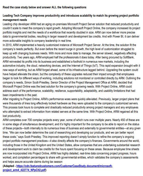 Question: ARM completes over seven hundred (700) complex projects every year,