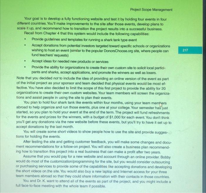 as the project manager for the Global Treps project. You helped to