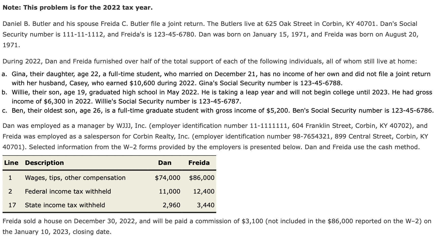included. For Disclosure, Privacy Act, and Paperwork Reduction Act Notice, see separate